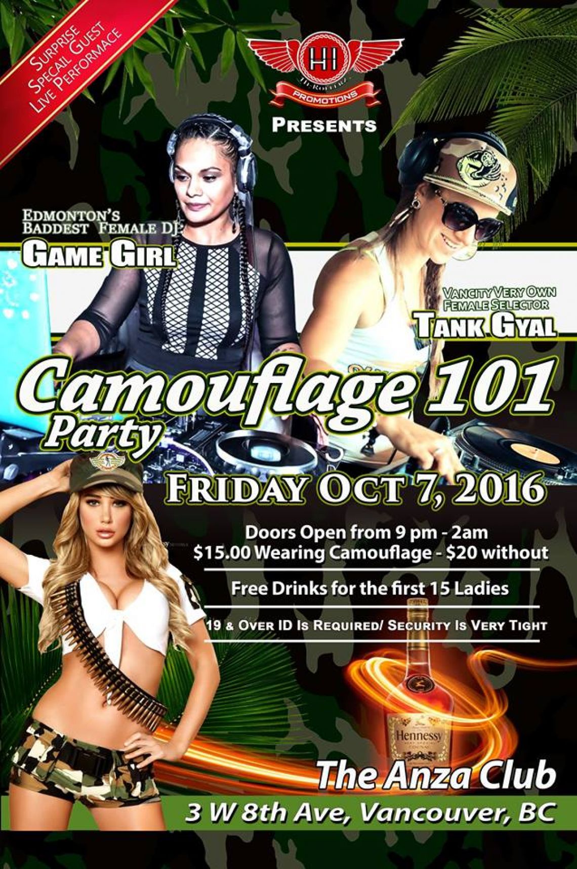 Camouflage Party at The Anza Club